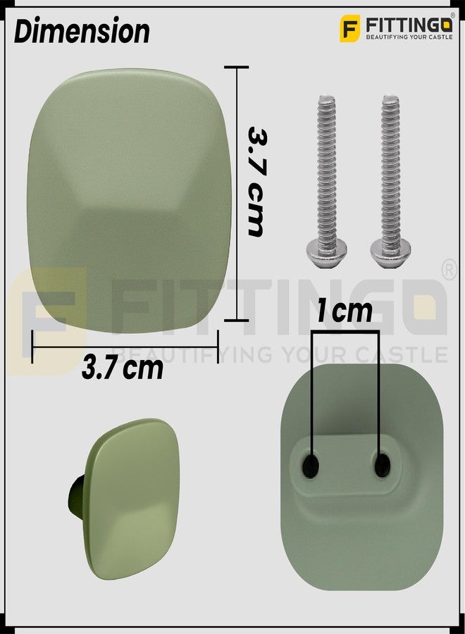 Fittingo Graphite Green Cube Shape Drawer Knob for Wardrobe/Cabinet Handle Knob/Decorative Knob and Pulls/Door Hardware (Zinc Alloy) Pack of 10 - Image 2